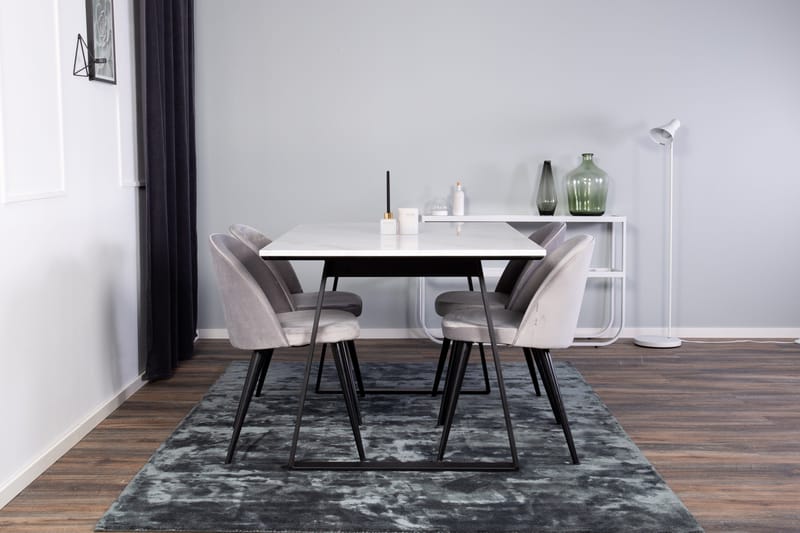 Admira Spisegruppe med 4 Valerie Kjøkkenstoler Fløyel - Møbler - Bord - Spisegrupper