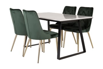 Admira Spisegruppe med 4 Valerie Lyx Fløyelsstoler - Møbler - Bord - Spisegrupper