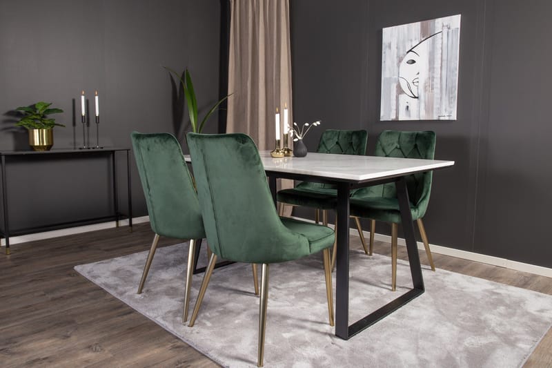 Admira Spisegruppe med 4 Valerie Lyx Fløyelsstoler - Møbler - Bord - Spisegrupper