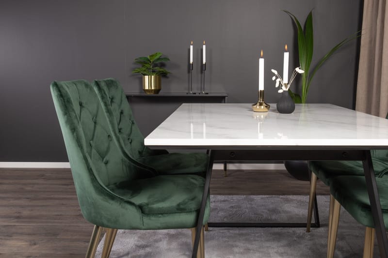 Admira Spisegruppe med 4 Valerie Lyx Fløyelsstoler - Møbler - Bord - Spisegrupper