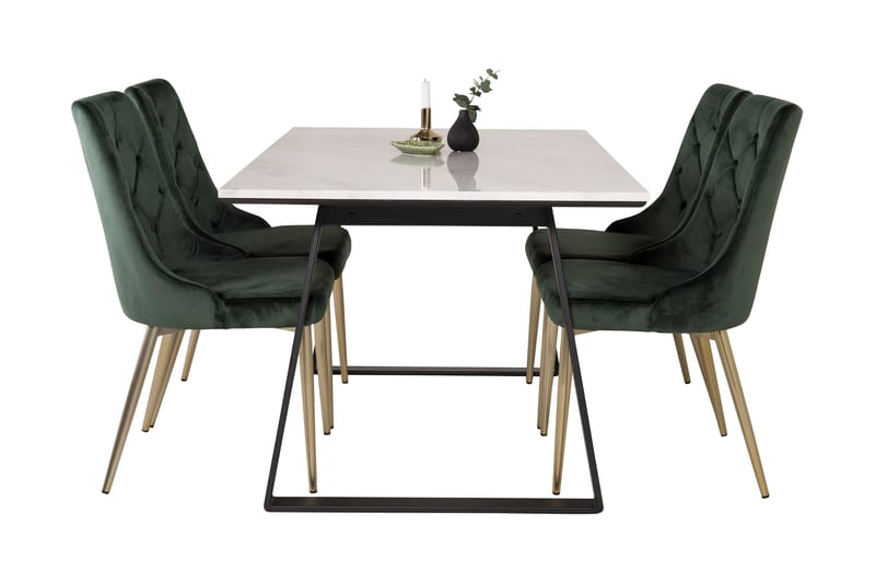 Admira Spisegruppe med 4 Valerie Lyx Fløyelsstoler - Møbler - Bord - Spisegrupper
