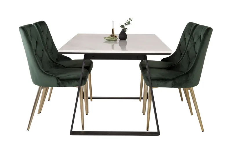 Admira Spisegruppe med 4 Valerie Lyx Fløyelsstoler - Møbler - Bord - Spisegrupper