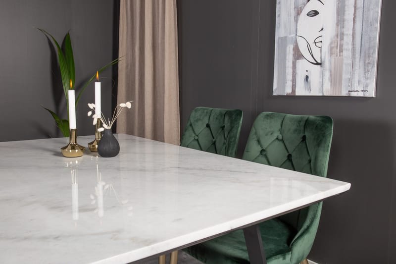 Admira Spisegruppe med 4 Valerie Lyx Fløyelsstoler - Møbler - Bord - Spisegrupper