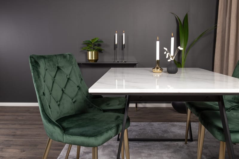 Admira Spisegruppe med 4 Valerie Lyx Fløyelsstoler - Møbler - Bord - Spisegrupper