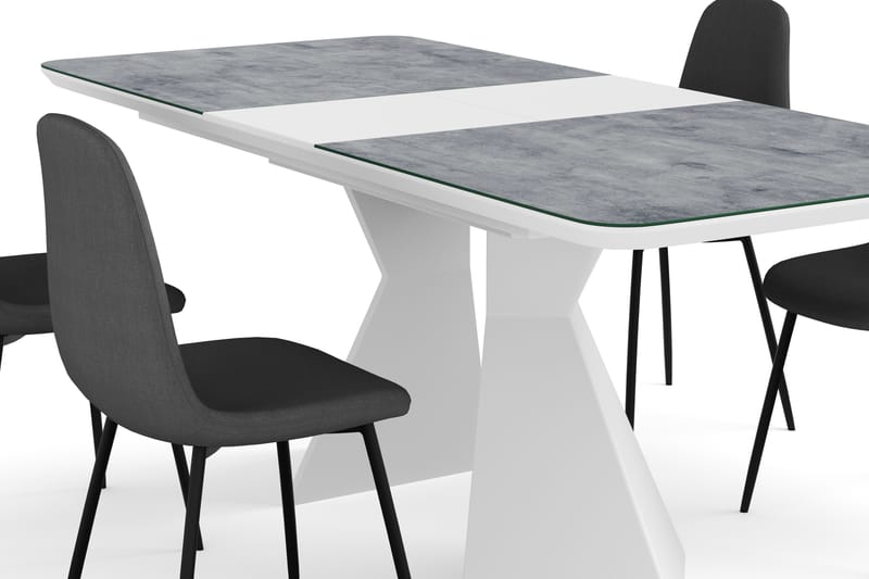 Aix Forlengningsbart Spisebord 160 cm Glass Med 4 Nibe Spise - Spisegrupper