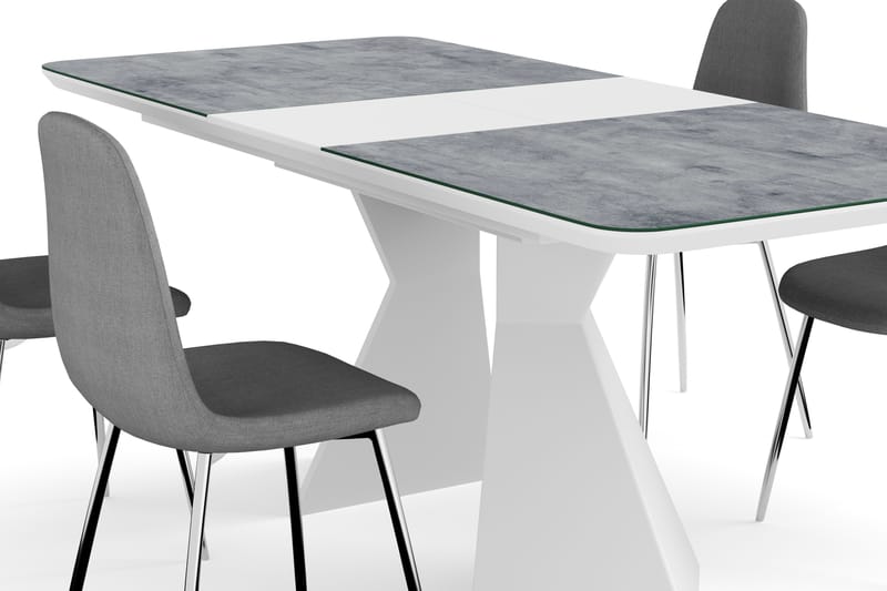 Aix Forlengningsbart Spisebord 160 cm Glass Med 4 Nibe Spise - Spisegrupper