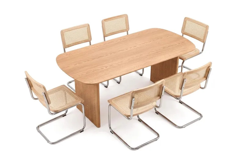 Alma spisegruppe rektangulær 180 cm eik med 6 Build spisestoler - Eik - Møbler - Bord - Spisegrupper