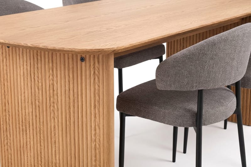 Alma spisegruppe rektangulær 180 cm eik med 6 Sawako spisestoler - Eik - Møbler - Bord - Spisegrupper