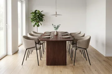 Alma spisegruppe rektangulær 180 cm valnøtt med 6 Filip spisestoler - Valnøtt - Møbler - Bord - Spisegrupper