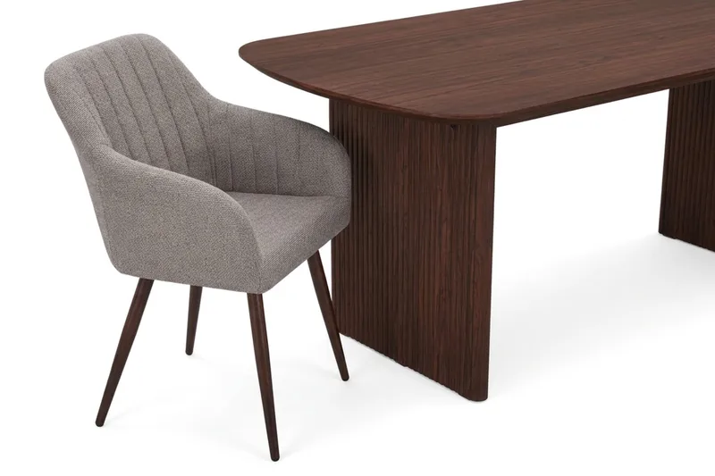 Alma spisegruppe rektangulær 180 cm valnøtt med 6 Filippa spisestoler - Valnøtt - Møbler - Bord - Spisegrupper