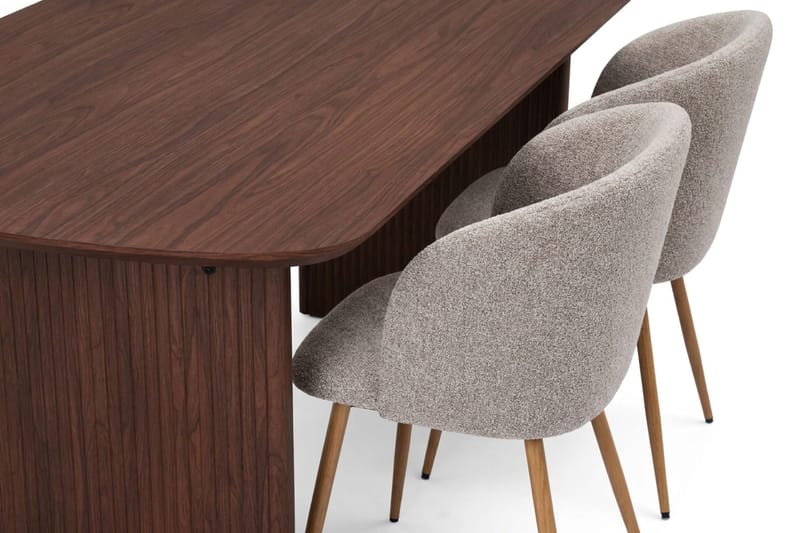 Alma spisegruppe rektangulær 180 cm valnøtt med 6 Greya spisestoler - Valnøtt - Møbler - Bord - Spisegrupper