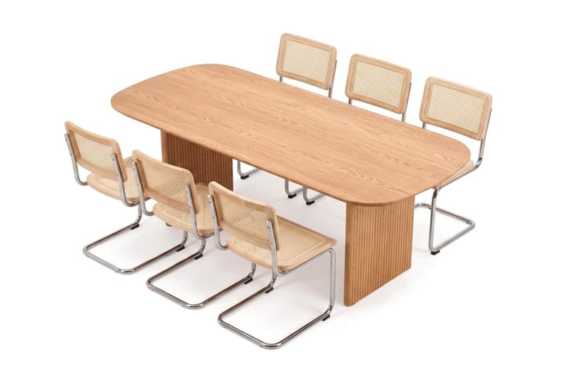 Alma spisegruppe rektangulær 220 cm eik med 6 Build spisestoler - Eik - Møbler - Bord - Spisegrupper
