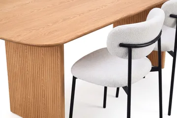 Alma spisegruppe rektangulær 220 cm eik med 6 Lucy spisestoler - Eik - Møbler - Bord - Spisegrupper