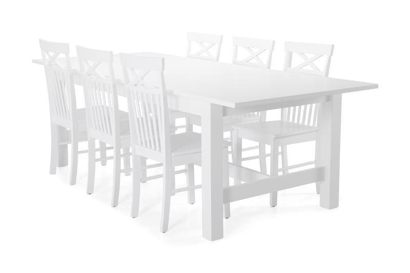 Altea Spisebord med 6 Michigan stoler - Hvit - Spisegrupper