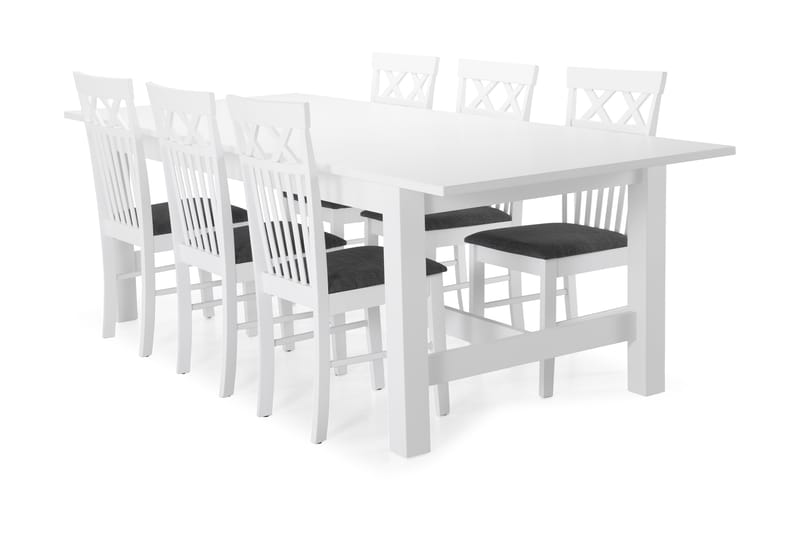 Altea Spisebord med 6 Rebecka stoler - Hvit - Spisegrupper