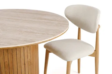 Arvo spisegruppe rund 120 cm eik med 4 Molly spisestoler - Eik - Møbler - Bord - Spisegrupper