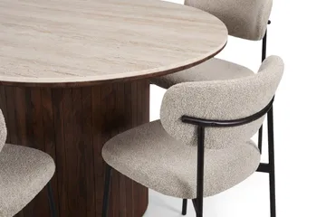 Arvo Spisegruppe rund 120 cm Valnøtt med 4 Lucy Spisestoler - Valn øtt - Møbler - Bord - Spisegrupper