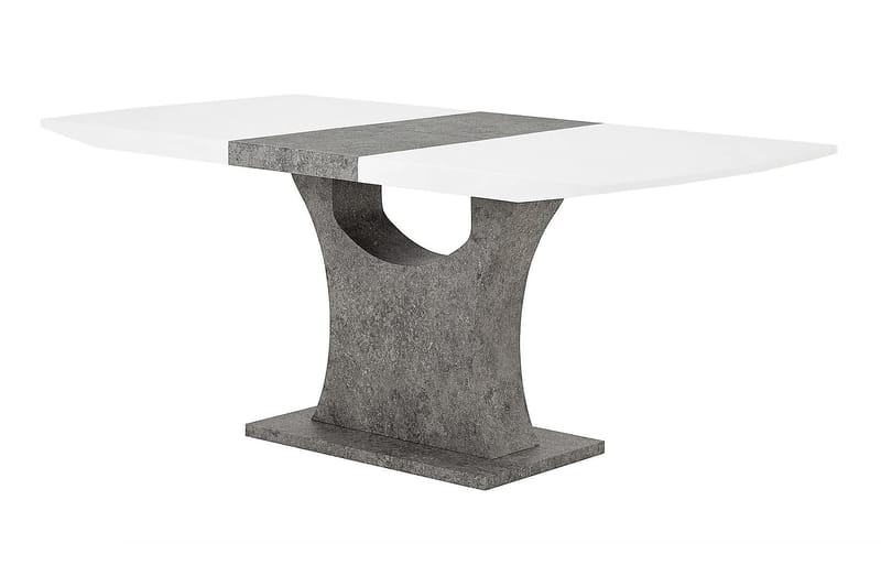 Azusa Spisegruppe 140 cm med 4 John Stoler - Hvit/Betong/Grå/Svart - Møbler - Bord - Spisegrupper