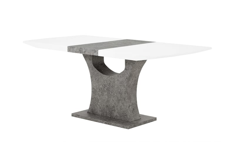Azusa Spisegruppe 140 cm med 6 Sorado Stoler - Hvit/Betong - Møbler - Bord - Spisegrupper