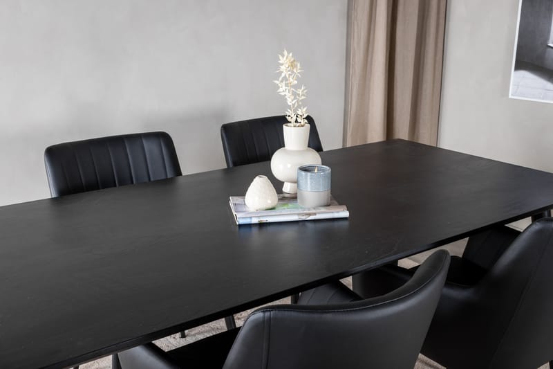 Balisa Spisebord 180 cm med 4 Casper Karmstoler Kunstlær - Møbler - Bord - Spisegrupper