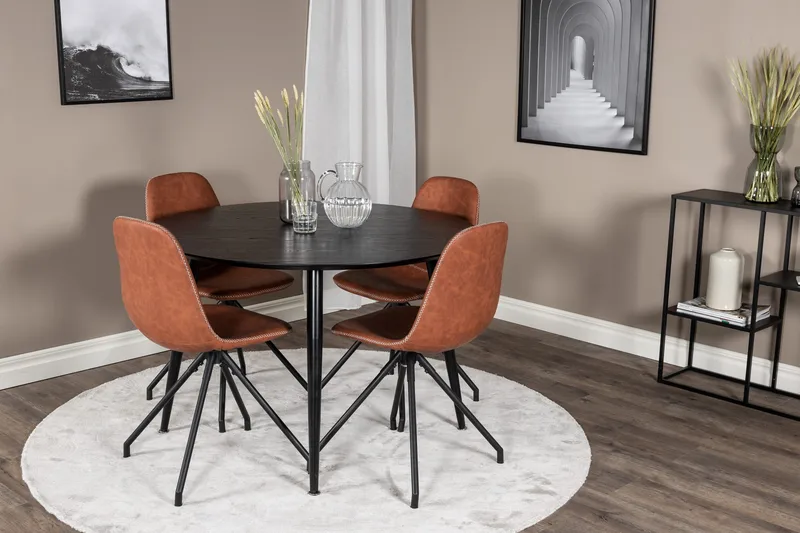 Balisa Spisegruppe 115 cm Rund + 4 Ypas Spisestoler, undefined