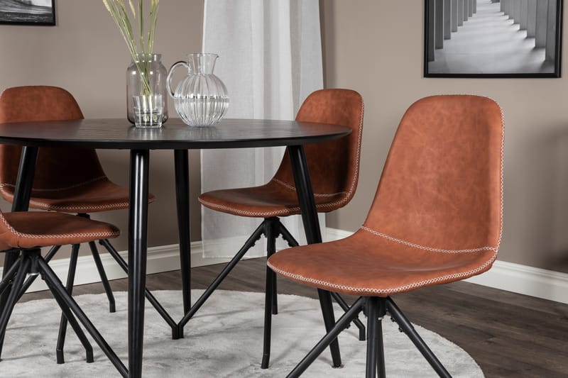 Balisa Spisegruppe 115 cm Rund + 4 Ypas Spisestoler - Møbler - Bord - Spisegrupper