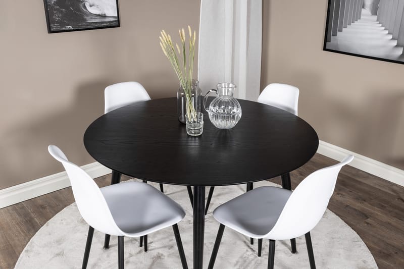 Balisa Spisegruppe 115 cm Rund + 4 Ypas Spisestoler - Møbler - Bord - Spisegrupper