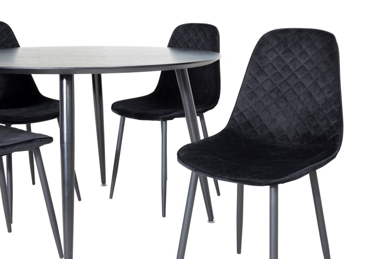 Balisa Spisegruppe 115 cm Rund inkl. 4 Ypas Stoler - Svart - Møbler - Bord - Spisegrupper