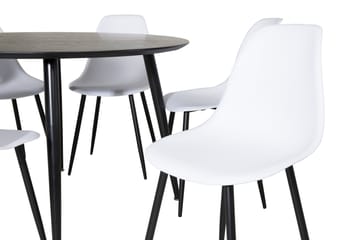 Balisa Spisegruppe 115 cm Rund inkl. 6 Ypas Stoler - Svart/Hvit - Møbler - Bord - Spisegrupper