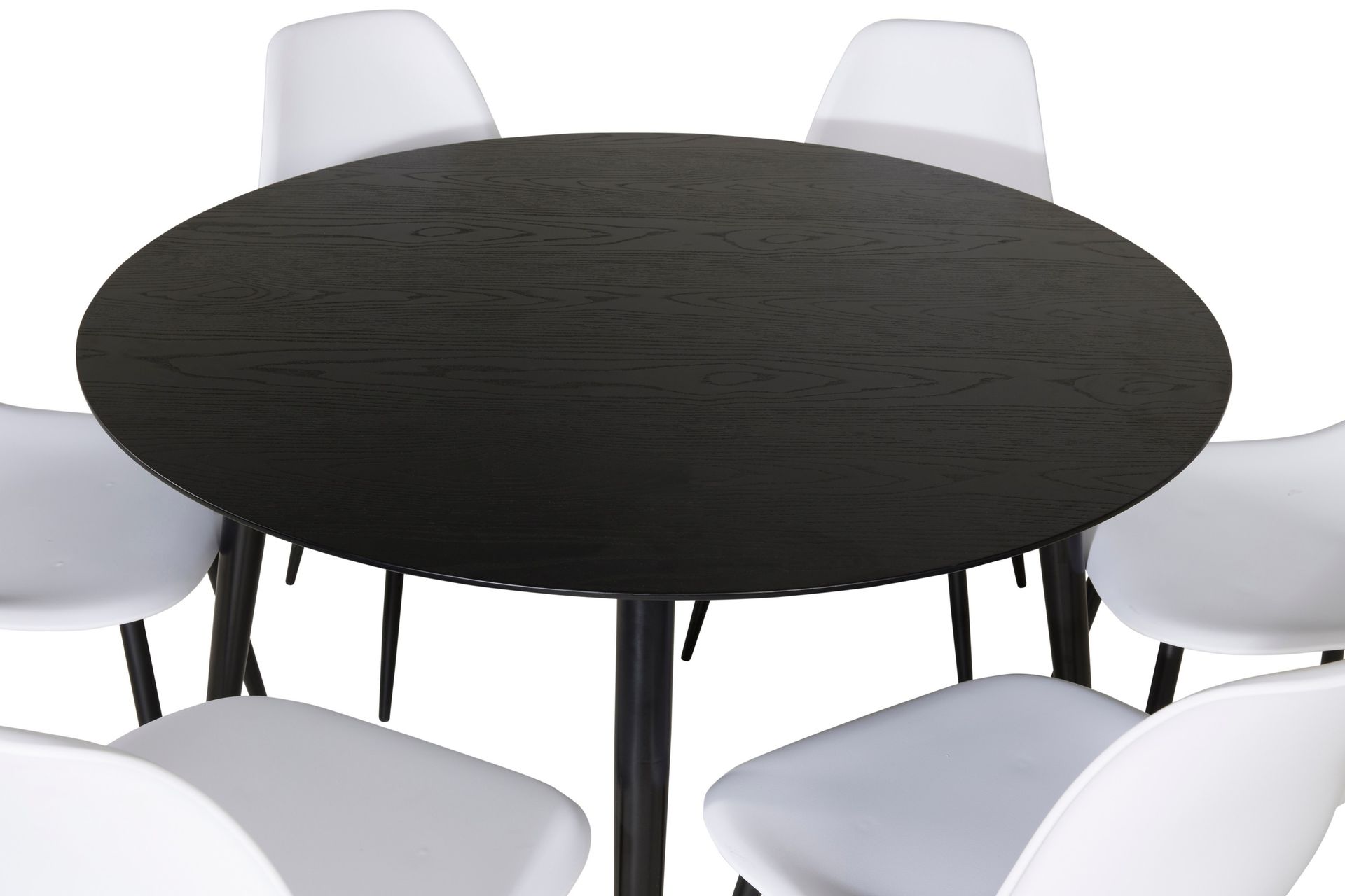 Balisa Spisegruppe 115 cm Rund inkl. 6 Ypas Stoler - Svart/Hvit - Møbler - Bord - Spisegrupper