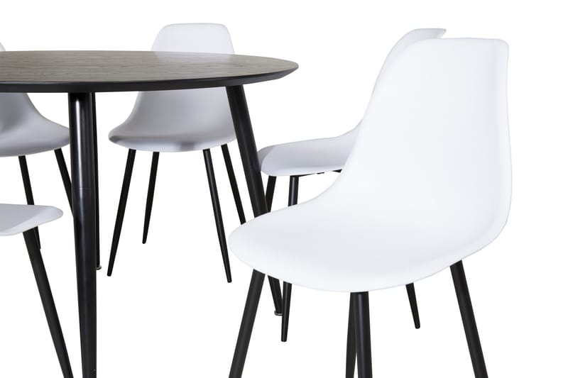 Balisa Spisegruppe 115 cm Rund inkl. 6 Ypas Stoler - Svart/Hvit - Møbler - Bord - Spisegrupper