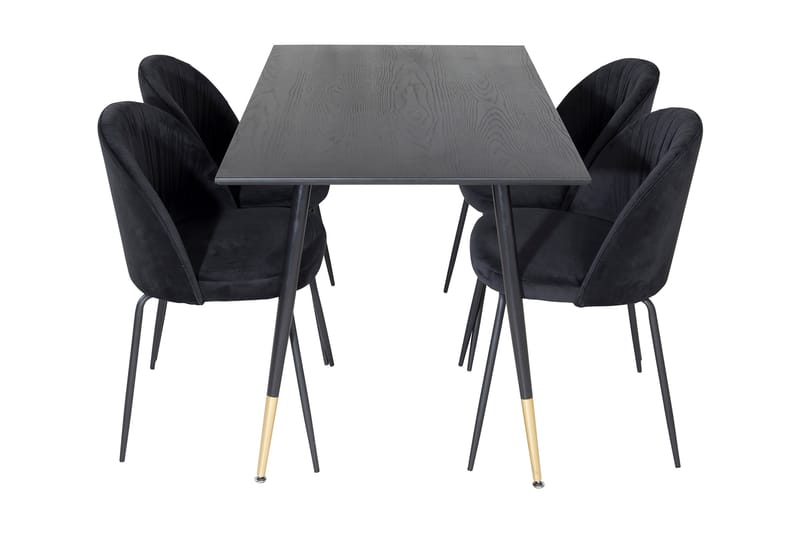 Balisa Spisegruppe 120 cm inkl. 4 Foyos Stoler - Svart - Møbler - Bord - Spisegrupper