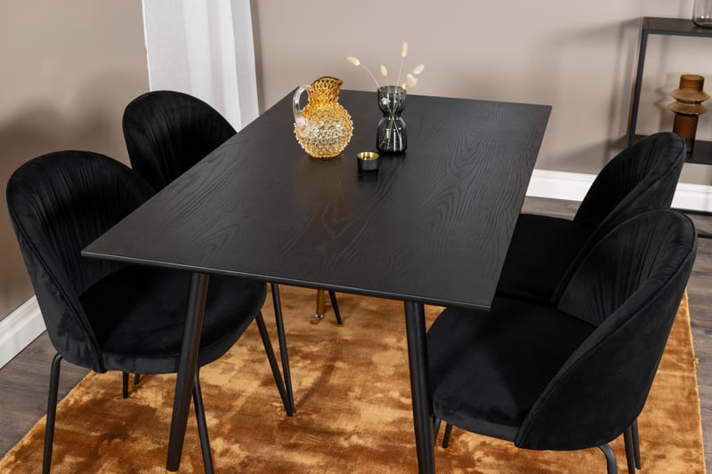 Balisa Spisegruppe 120 cm inkl. 4 Foyos Stoler - Svart - Møbler - Bord - Spisegrupper