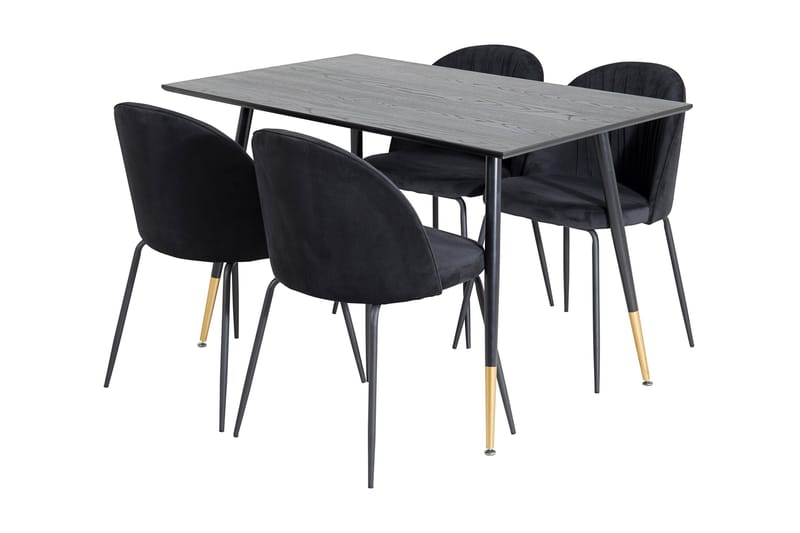 Balisa Spisegruppe 120 cm inkl. 4 Foyos Stoler - Svart - Møbler - Bord - Spisegrupper