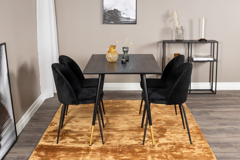 Balisa Spisegruppe 120 cm inkl. 4 Foyos Stoler - Svart - Møbler - Bord - Spisegrupper