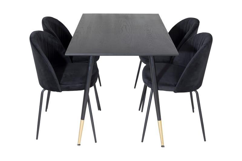 Balisa Spisegruppe 120 cm inkl. 4 Foyos Stoler - Svart - Møbler - Bord - Spisegrupper