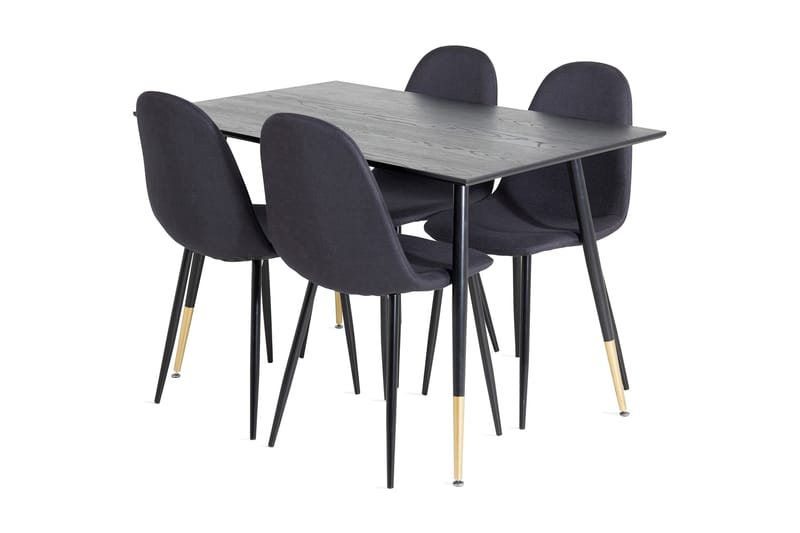 Balisa Spisegruppe 120 cm inkl. 4 Ypas Stoler - Svart - Møbler - Bord - Spisegrupper