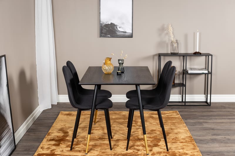 Balisa Spisegruppe 120 cm inkl. 4 Ypas Stoler - Svart - Møbler - Bord - Spisegrupper