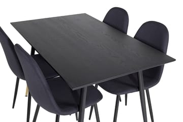 Balisa Spisegruppe 120 cm inkl. 4 Ypas Stoler - Svart - Møbler - Bord - Spisegrupper
