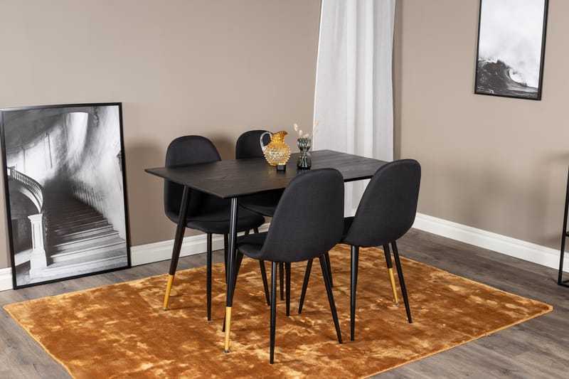 Balisa Spisegruppe 120 cm inkl. 4 Ypas Stoler - Svart - Møbler - Bord - Spisegrupper
