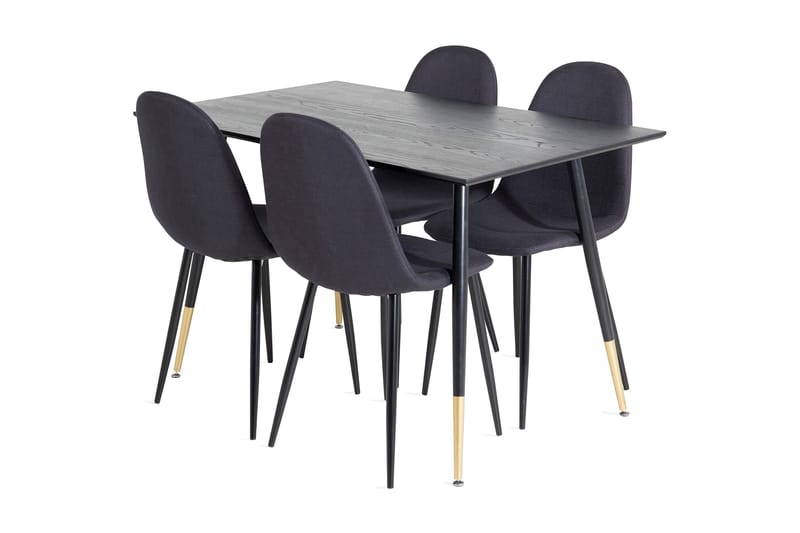 Balisa Spisegruppe 120 cm inkl. 4 Ypas Stoler, Svart