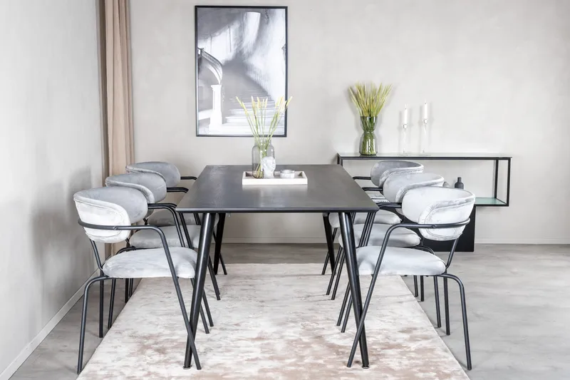 Balisa Spisegruppe 180 cm + 6 stk Arcarazo Spisestoler, undefined