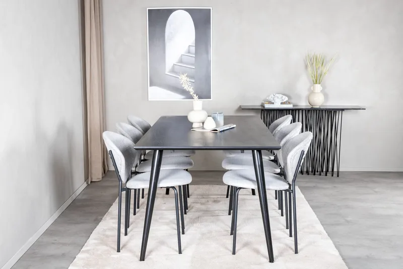 Balisa Spisegruppe 180 cm + 6 stk Moncoll Spisestoler, undefined