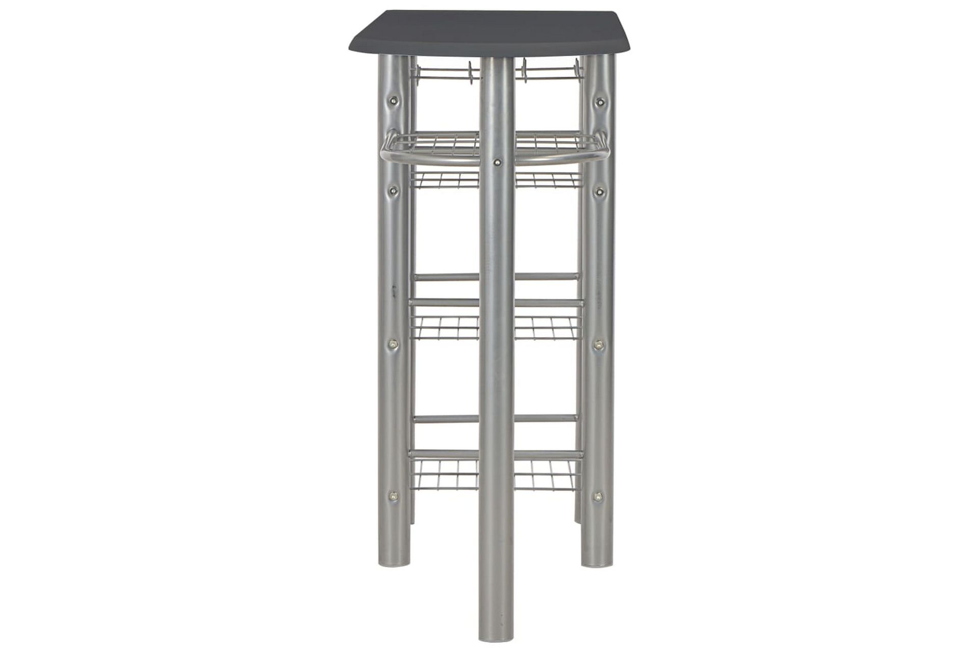 Barsett med hyller 3 deler tre og stål svart - Svart - Møbler - Bord - Spisegrupper