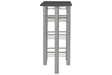 Barsett med hyller 3 deler tre og stål svart - Svart - Møbler - Bord - Spisegrupper