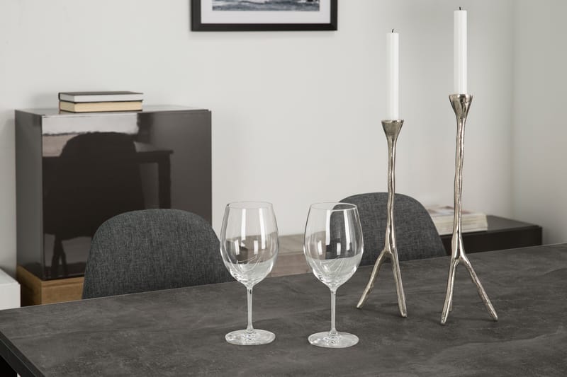 Bettina Spisegruppe 140 cm med 4 Nibe Stoler - Betong/Svart/Grå - Møbler - Bord - Spisegrupper