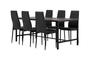 Betty Bord 180 Betong/Svart + 6 Granån Stol Svart - Møbler - Bord - Spisegrupper