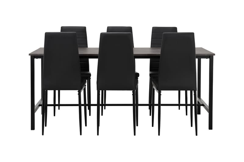 Betty Bord 180 Betong/Svart + 6 Granån Stol Svart - Møbler - Bord - Spisegrupper