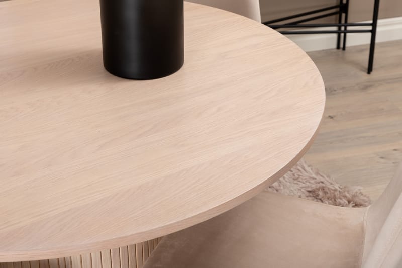Biana Spisegruppe 100 cm Rund inkl. 4 Pontus Stoler - Beige/Svart - Møbler - Bord - Spisegrupper