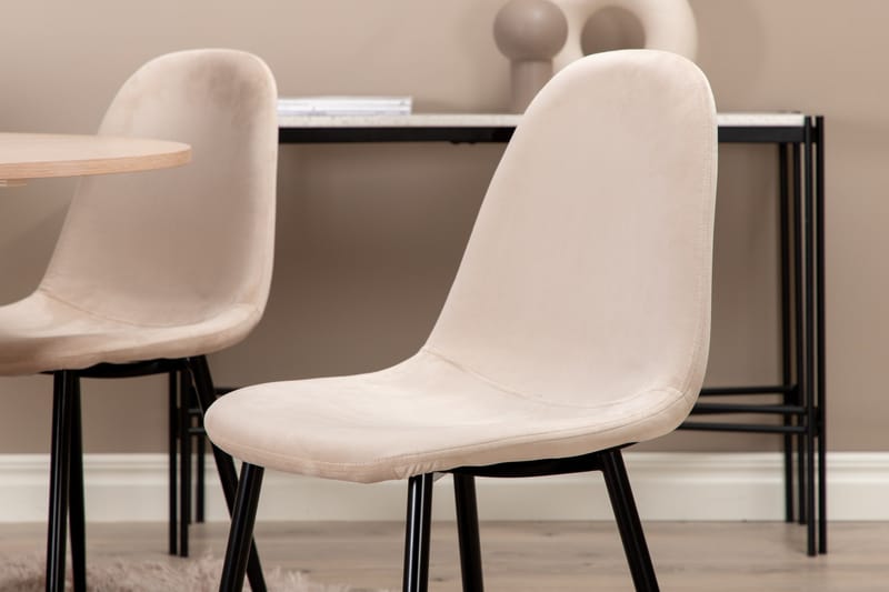 Biana Spisegruppe 100 cm Rund inkl. 4 Pontus Stoler - Beige/Svart - Møbler - Bord - Spisegrupper